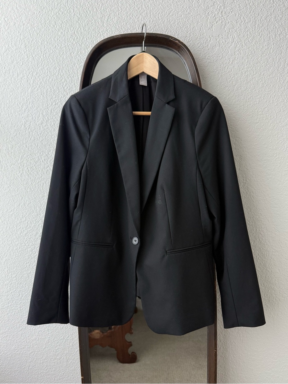 H&M Black Blazer Lined Work Suit Jacket Size L